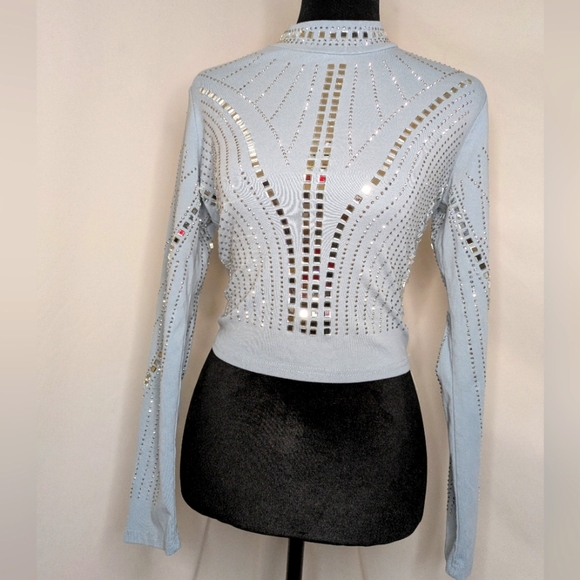 Lizette Collection Embellished Crop Top - Picture 1 of 8